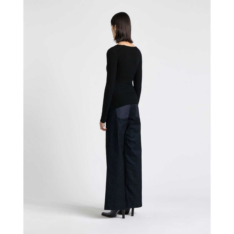 Cue Wrap Front Merino Knit image number 5